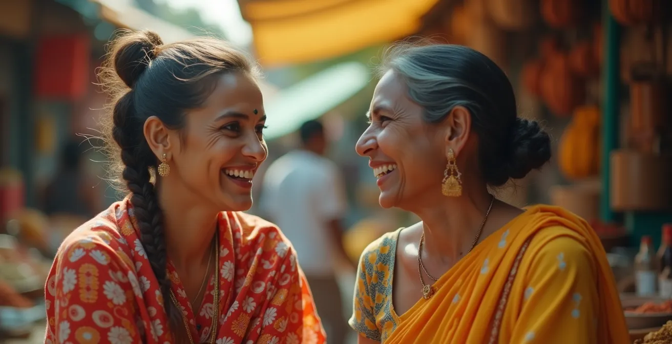 Composition artistique évoquant l'art de la conversation créole à La Réunion